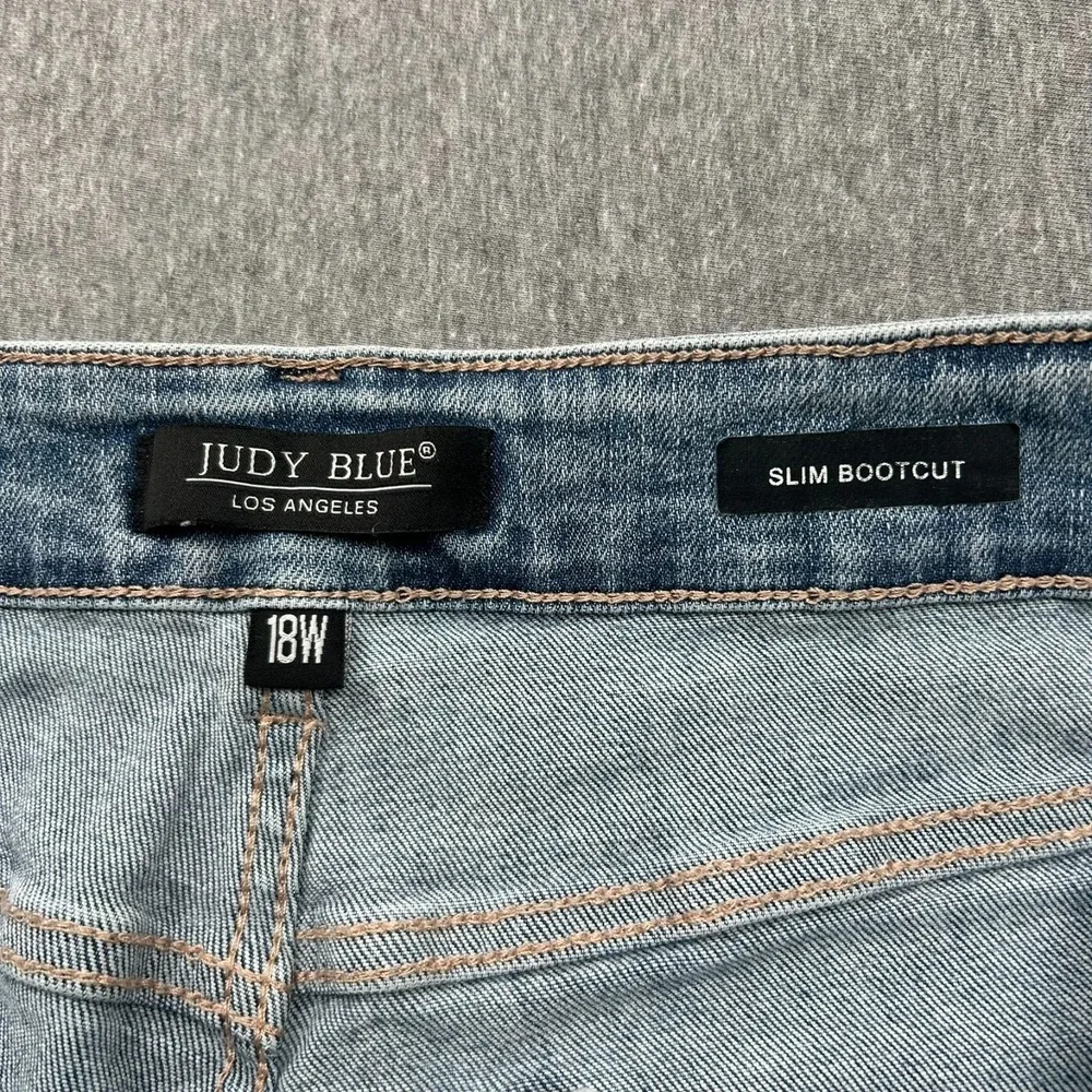 Judy Blue Slim‎ Bootcut Jeans Womens 18W Light Wash Stretch Blue Denim Pants